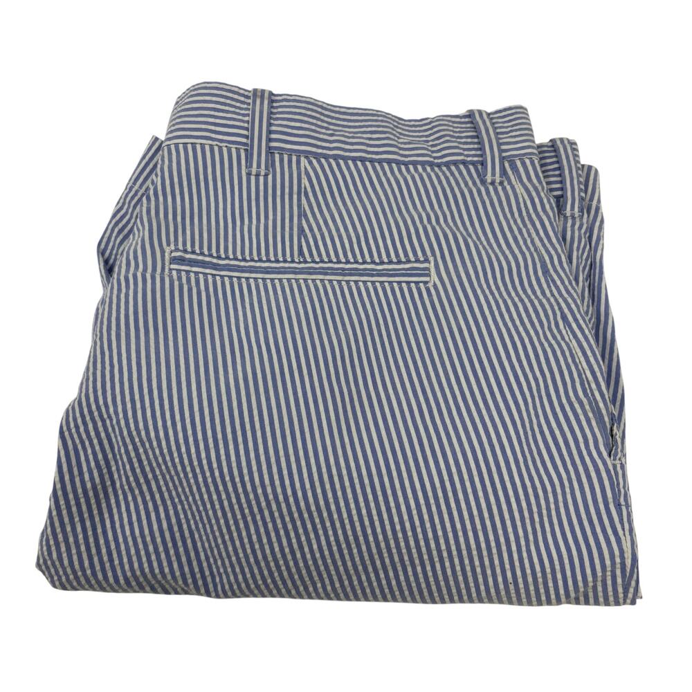 Polo Golf Ralph Lauren Sz34 Blue White Striped Seersucker Shorts